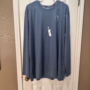 Carhartt Shirt Men 2XL Force Sun Defender Blue Lightweight Dri Fit Long Sleeve